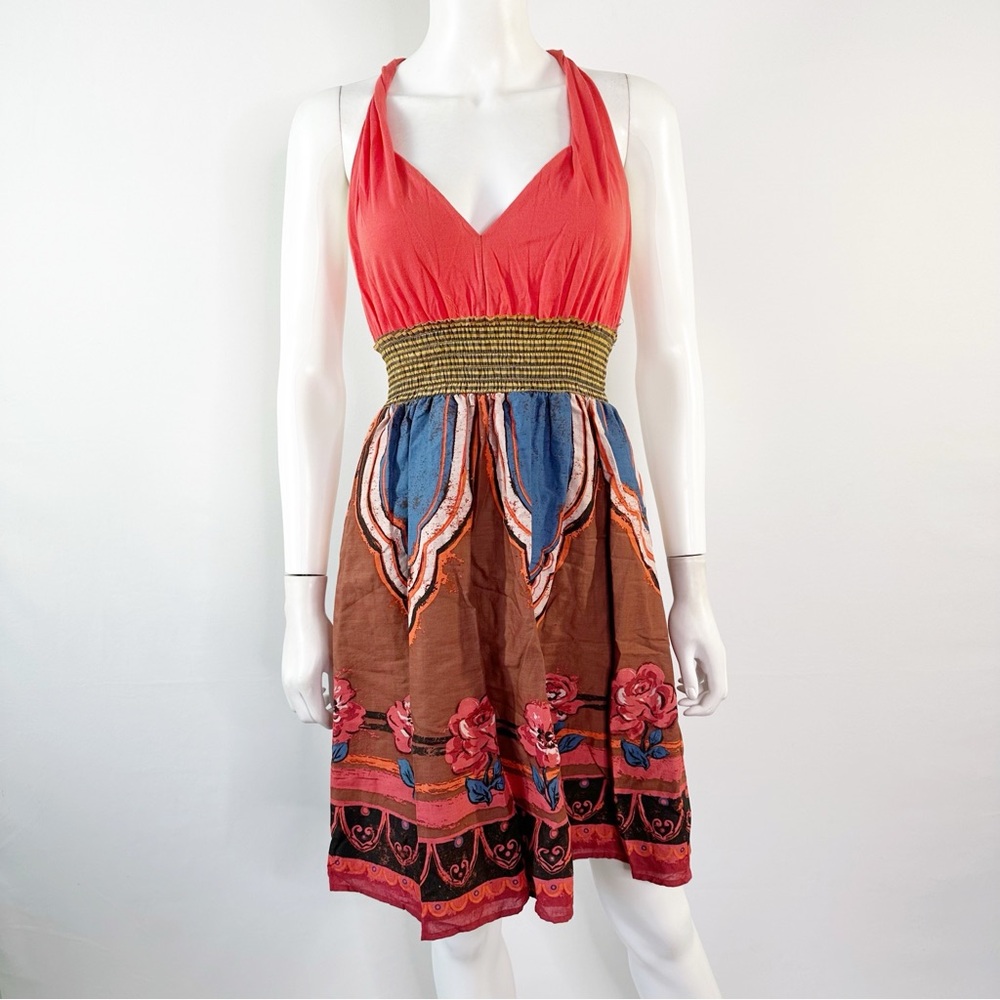 Scrapbook Originals Halter Dress Size S Boho Casual Summer Indie Hippie